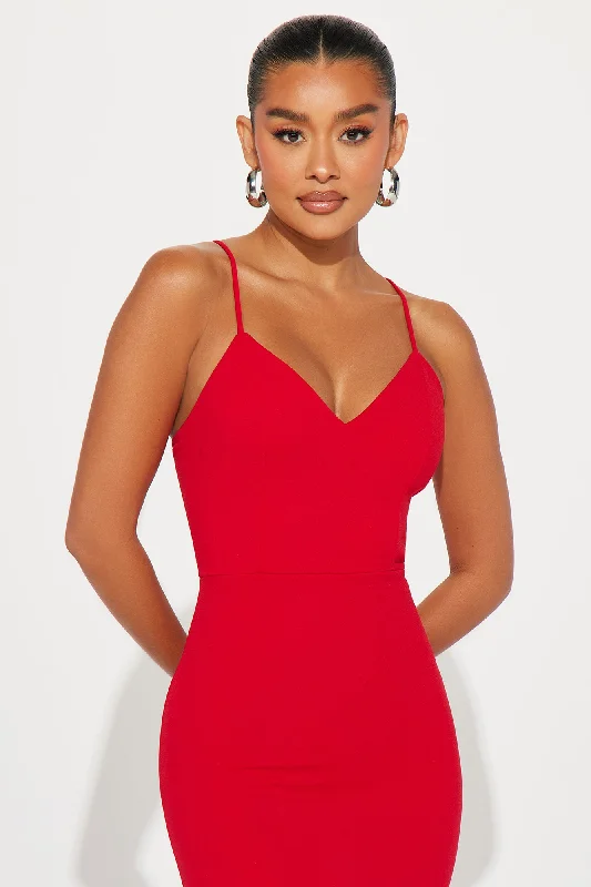 Delia High Low Gown - Red