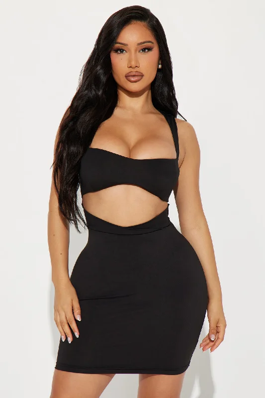 Eyes on Me Cut Out Mini Dress - Black