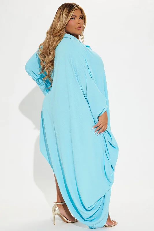 She's A Goddess Oversized Mini Dress - Turquoise