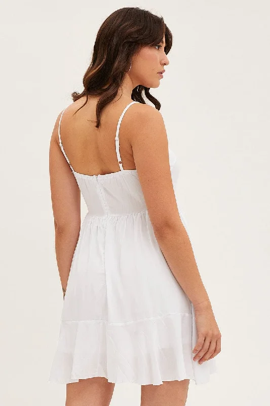 White Chiffon Skater Dress