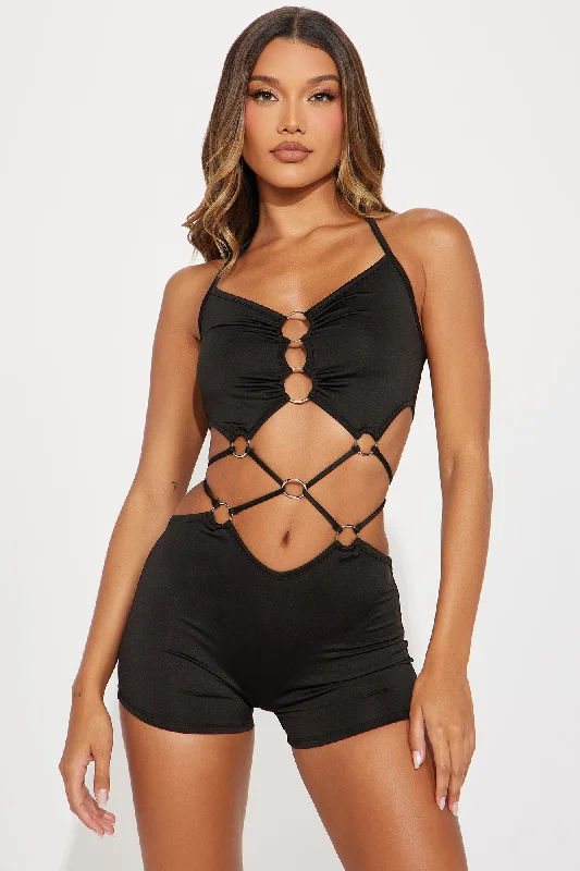 All I Can Do Romper - Black