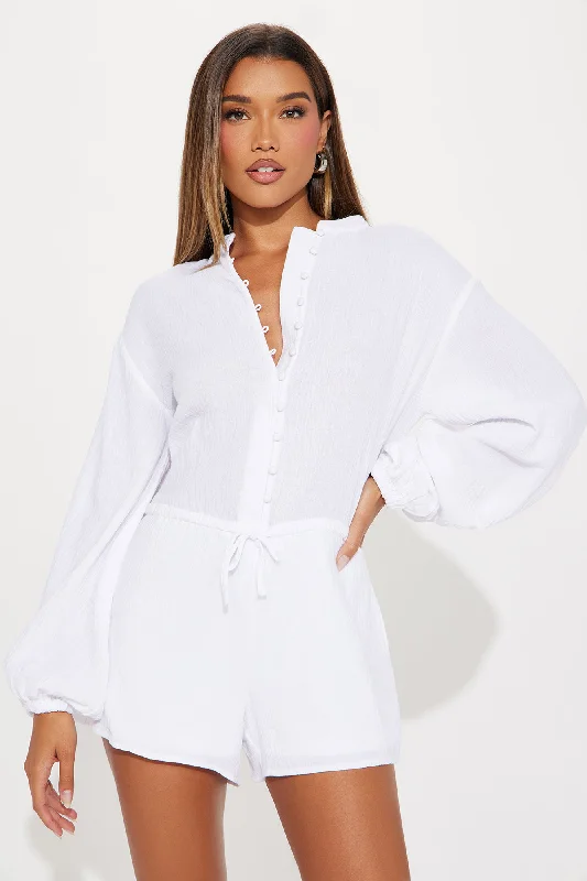 Always Say Goodbye Romper - White