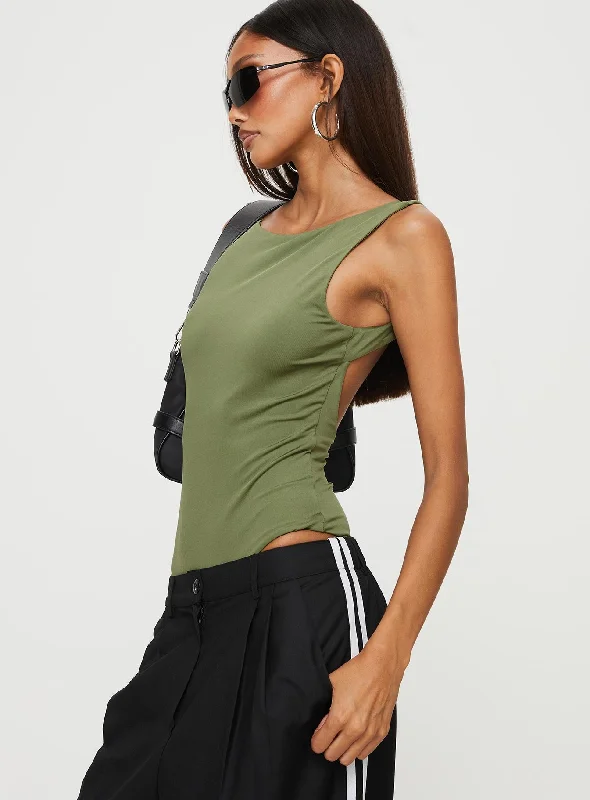 Coomba Backless Bodysuit Green