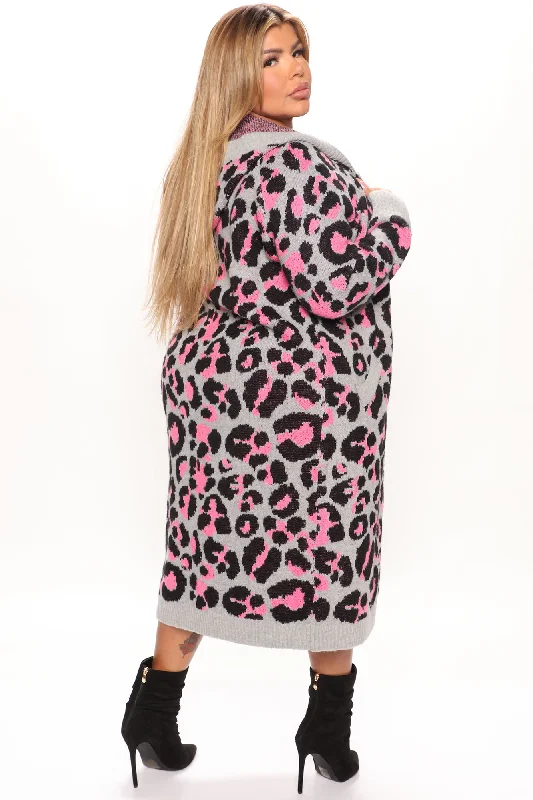 Dangerously Beautiful Leopard Cardigan - Hot Pink