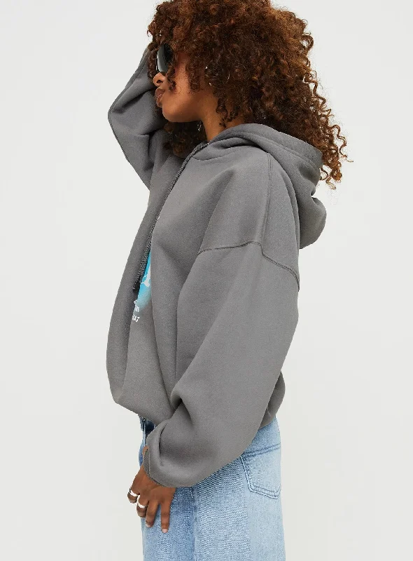 Intuition Hooded Sweatshirt Bubble Text Charcoal