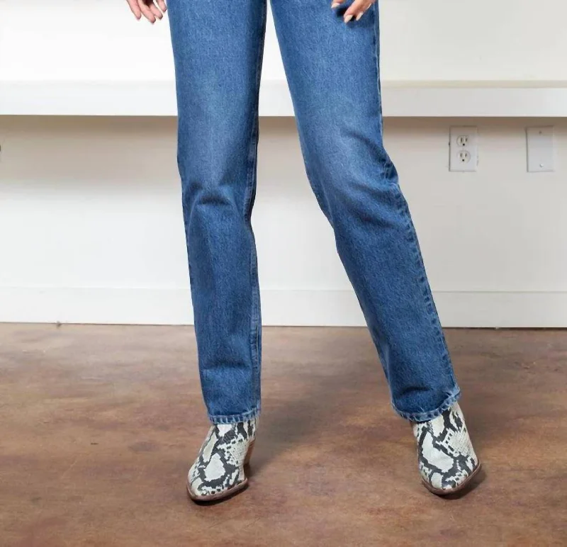 Lana Mid Rise Full Length Straight Jean In Sphere