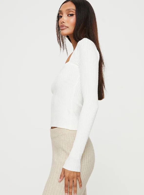 Mavins Long Sleeve Top White