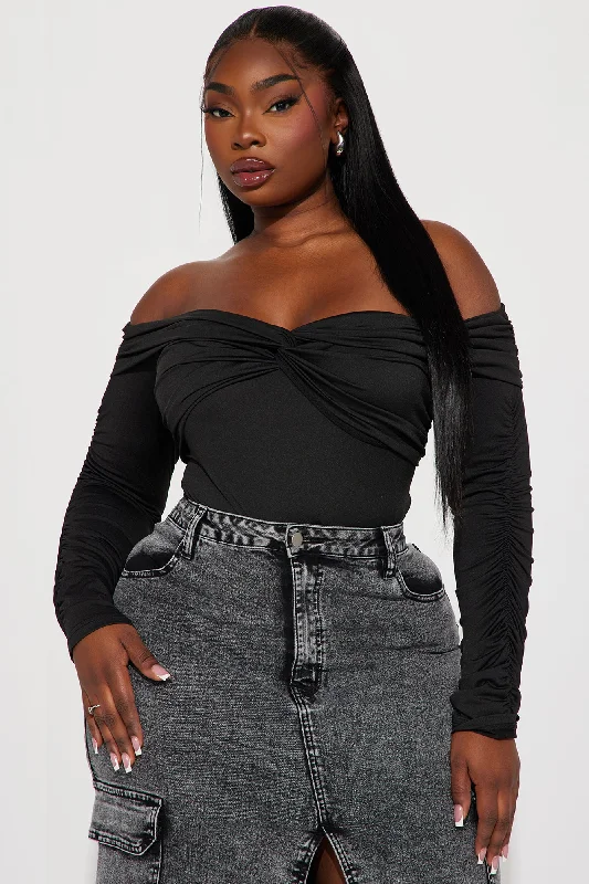 Nicolle Off Shoulder Bodysuit - Black