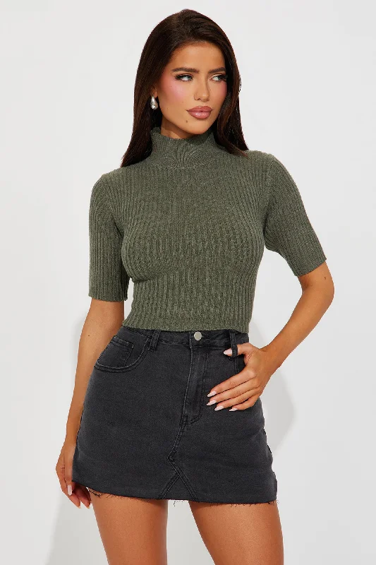 Ollie Mock Neck Sweater - Olive