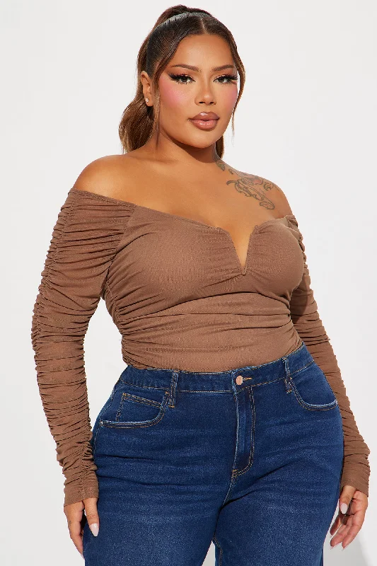 The Finer Things Mesh Bodysuit - Mocha