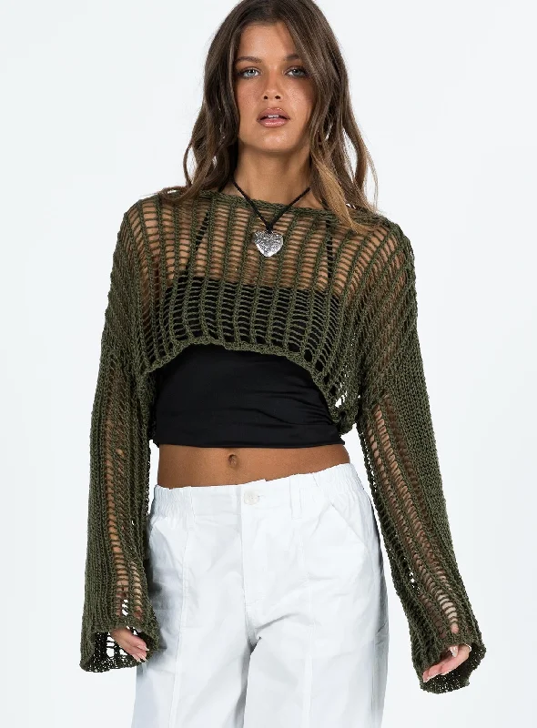 The Kennedy Cropped Sweater Olive