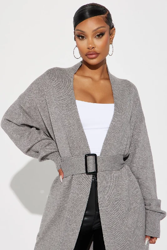 Warms Your Heart Sweater Duster - Grey