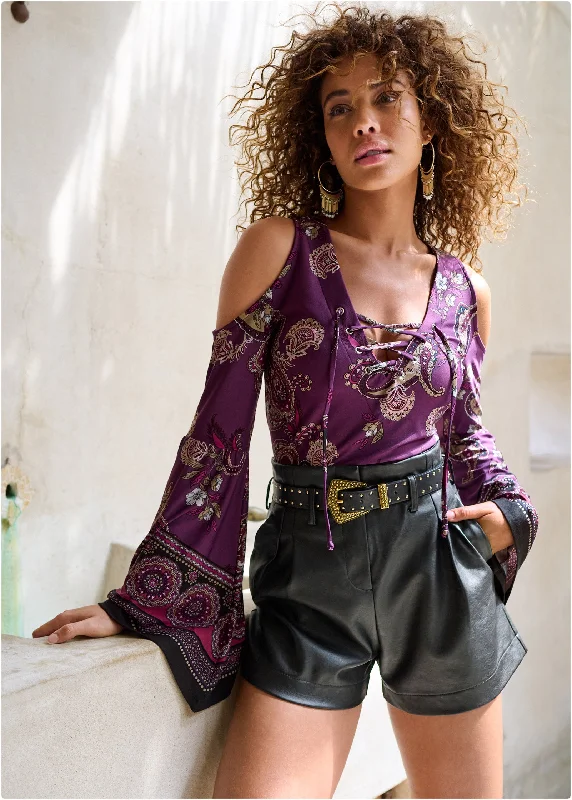 Saharan Nights paisley top - Purple Multi