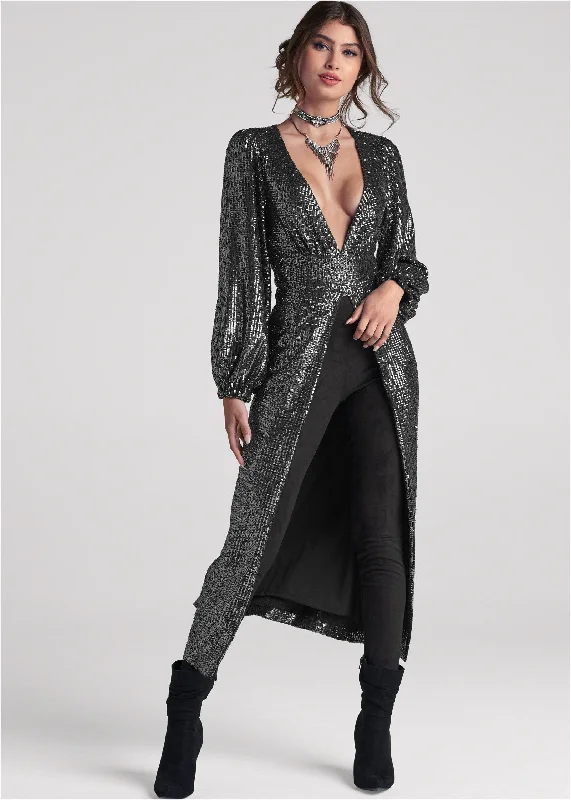 Sequin maxi top - Gunmetal