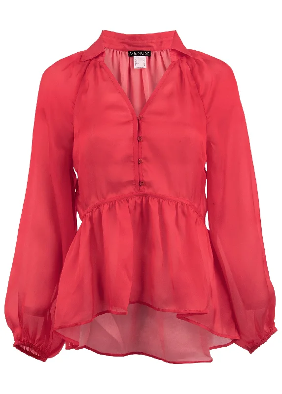 High-low blouse - Red