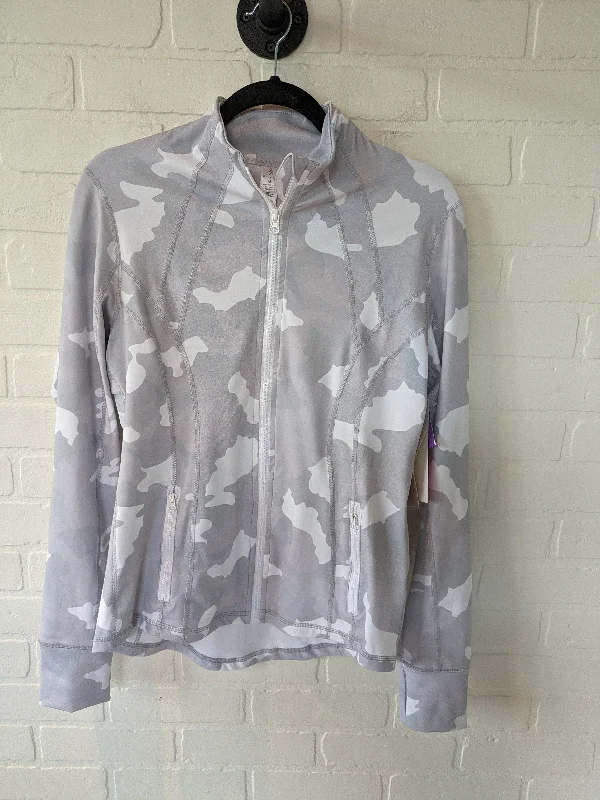 Grey & White Athletic Jacket Clothes Mentor, Size M