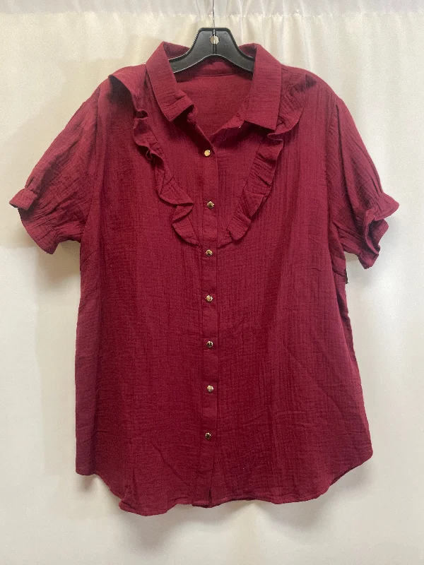 Top Short Sleeve By Clothes Mentor In Mauve, Size: Xl