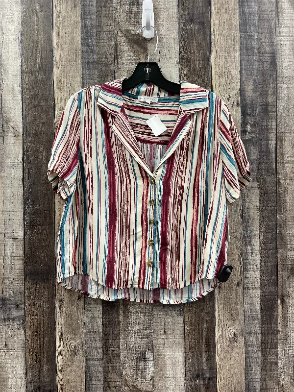 Top Short Sleeve By Cme In Striped Pattern, Size: S