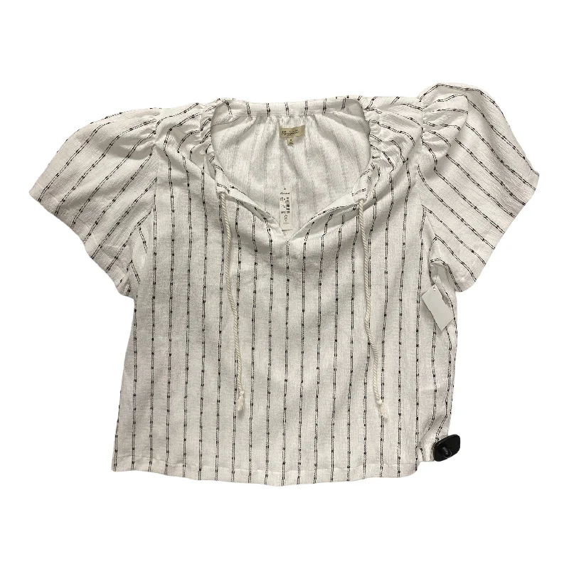 Top Short Sleeve By Madewell In Black & White, Size: M