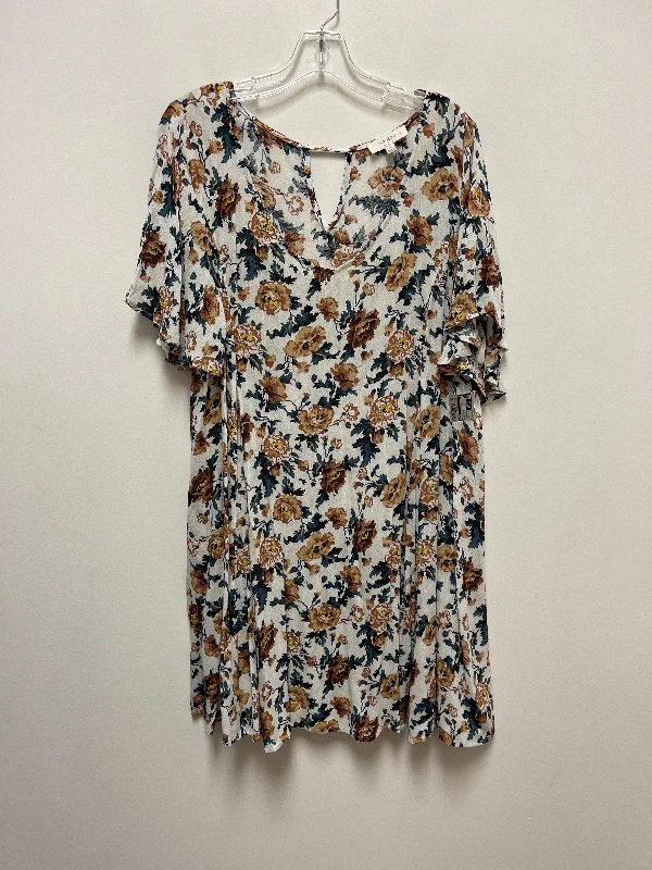 Tunic Short Sleeve By Umgee In Floral Print, Size: Xl