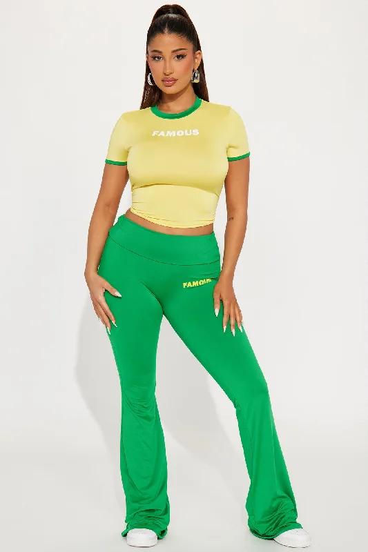 Almost Famous Pant Set - Green/combo