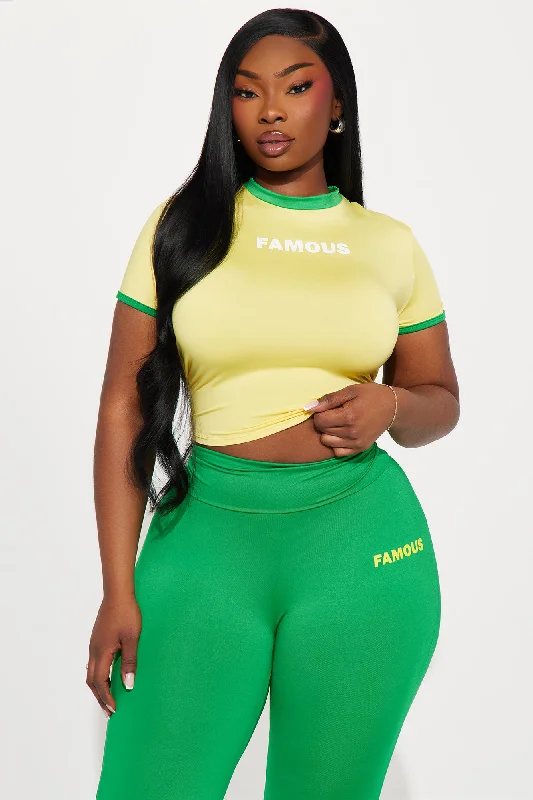 Almost Famous Pant Set - Green/combo