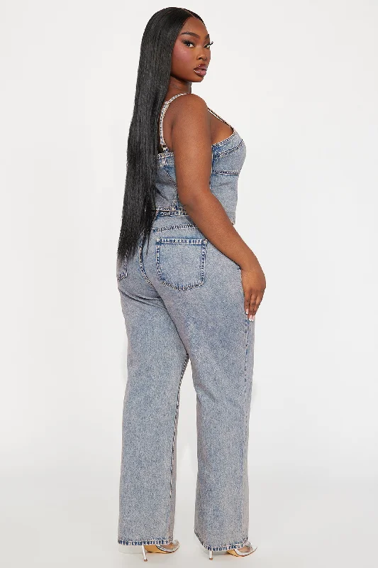 Cassie Denim Pant Set - Vintage Wash