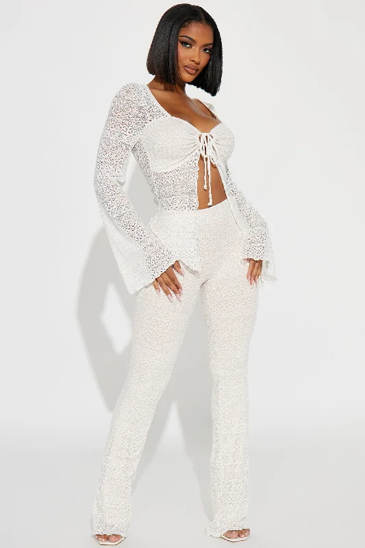 Francesca Lace Pant Set - White