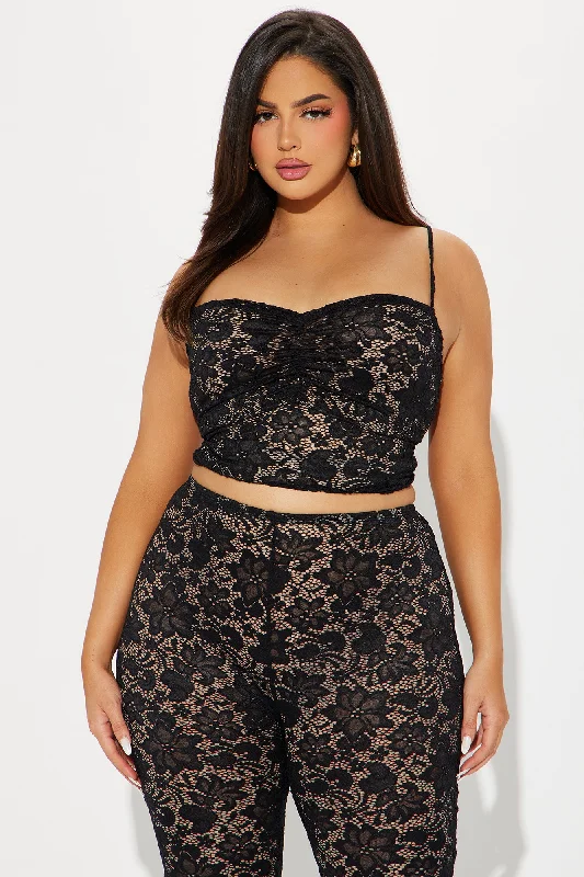 Victoria Lace Capri Set - Black