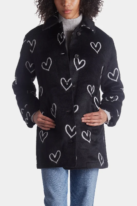 Heart Print Oversized Shacket