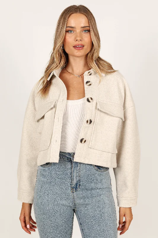 Liliana Double Pocket Jacket - Cream