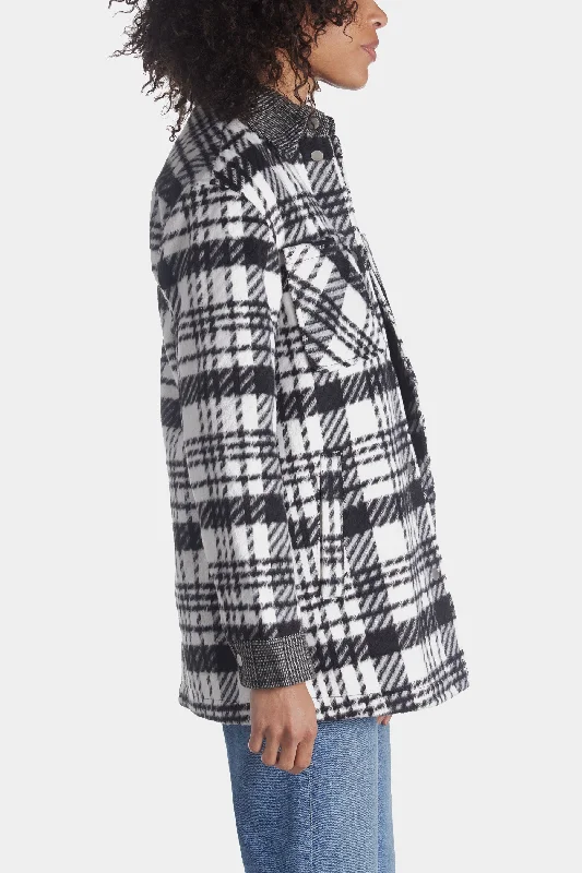 Oversized Contrast Plaid Shacket