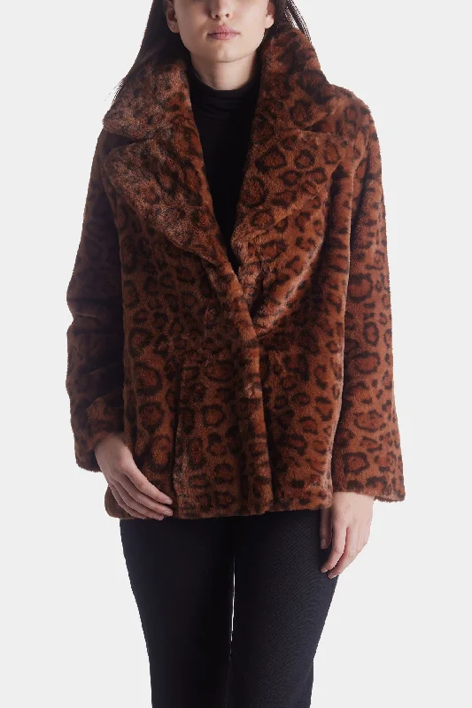 Printed Faux Fur Coat