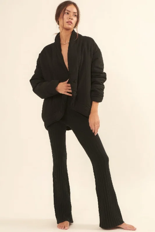 Hot Girl Solid Woven Jacket In Black