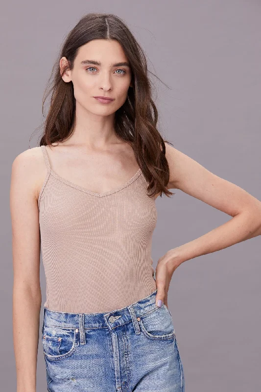 Lia Ribbed Cami - Nude