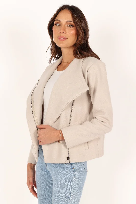 Rylee Zip Front Jacket - Beige