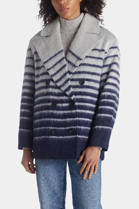 Sailor Stripe Double-Breasted Peacoat