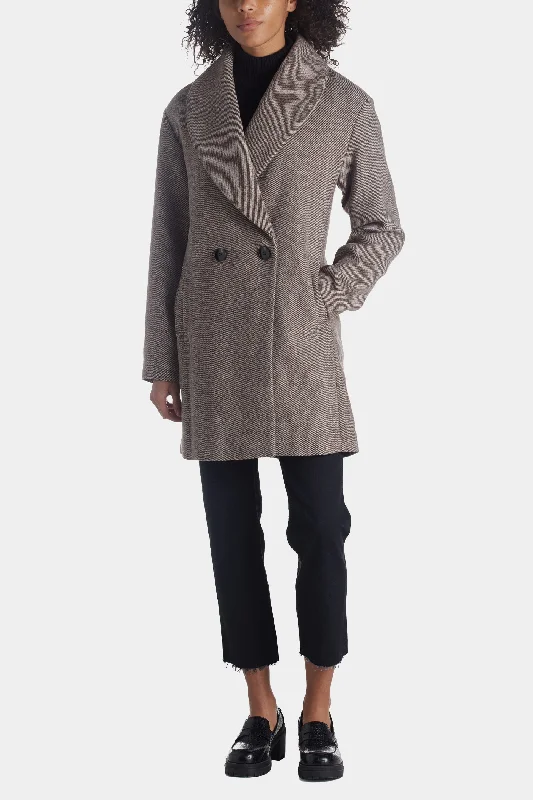 Twill Shawl Collar Oversized Peacoat