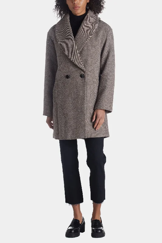 Twill Shawl Collar Oversized Peacoat